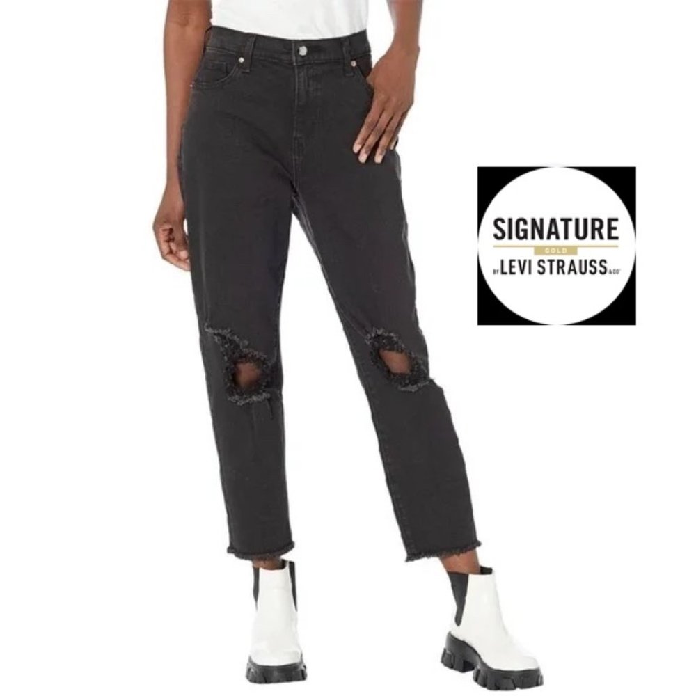 NWT Signature by Levi Strauss Women 12 Waist 31 90's Mom Jeans High Rise Cropped